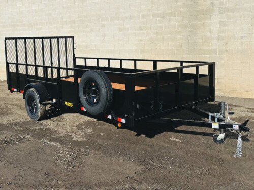 7x14 Utility Trailer with 24" Solid Sides and Rail