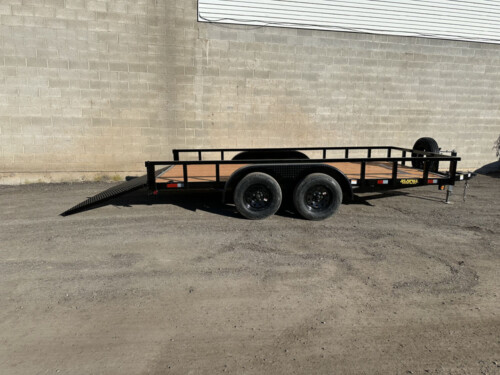 7x14 Tandem Axle Utility Trailer with Diamond Plate Fender and Rubber Mounted Lights